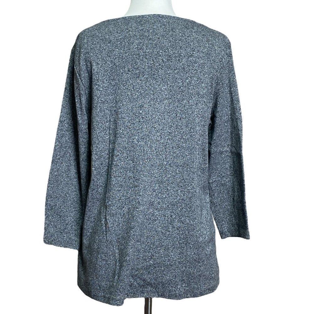 Rafaella Blouse Jeweled Neckline Size Large - Picture 3 of 7